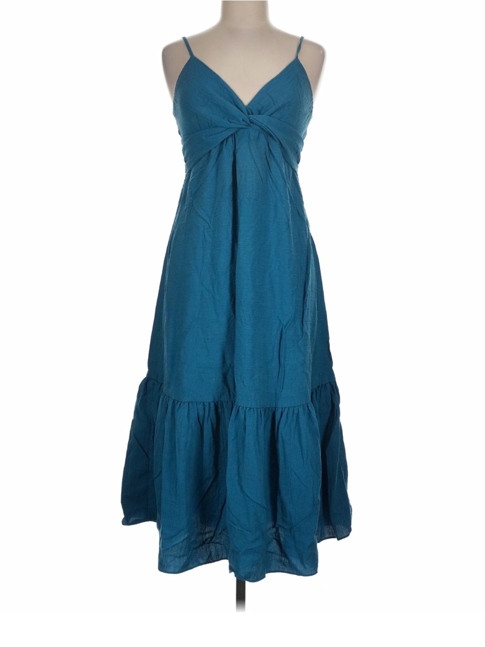 Banana Republic Teal Knot-Front Midi Dress